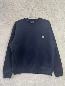Paul Smith Sweatshirt Mens XL Blue Zebra Crew Neck PS Pullover Jumper Sweater - Picture 1 of 8