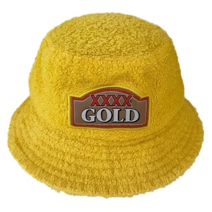 XXXX Gold Bucket Hat - Yellow Terry Towelling Breweriana QLD Beer OSFM GC - Picture 1 of 6