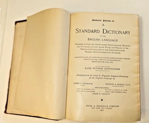 Students Edition of a Standard Dictionary of The English Language 1902 - Picture 1 of 13