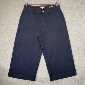 Joules Connie Wide Leg Cropped Denim Trousers Stretch Navy Women’s Size Uk14 - Picture 1 of 11