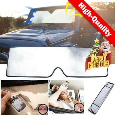 Front Windshield Sun Shade Visor Blocks UV Rays Sunshade For Jeep JK Wrangler TJ - Изображение 1 из 4