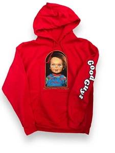 NWOT  Red CHUCKY Childs Play Your Friend To The End Hoodie Good Guys sz M - Picture 1 of 5