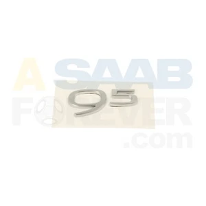 SAAB NG 9-5 10-11 EMBLEM 95 REAR MATTE CHROME REPRODUCTION TRUNK BADGE 12841802 - Picture 1 of 3