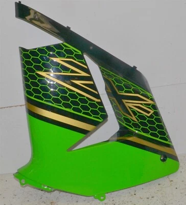 Kawasaki Ninja ZX 10R Plastics Left Center Cowl Fairing Panel GREEN 2004-2005 - Image 1 of 4