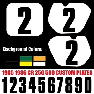 1985 1986 HONDA CR 250 500 CUSTOM NUMBER PLATE BACKGROUND GRAPHICS - Picture 1 of 1