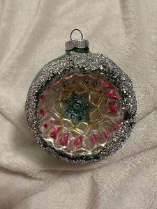 Vintage West Germany Indent Christmas Ornament Green 3” - Picture 1 of 5