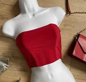Top Mix & Match rosso stretchy elasticizzato taglia 6 PRETTYLITTLETHING - Foto 1 di 4