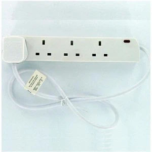 Omega 21641 4 Way Socket 1 Meter Extension Lead With 13 Amp Fused Fitted - White - Picture 1 of 1