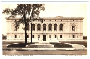 Postcard RPPC UDB Detroit Public Library Posted 1931 Arches Renaissance Revival - Picture 1 of 6