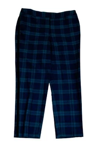 Talbots. Pantalones al tobillo a cuadros verdes y negros, mezcla de lana de Hampshire, talla 16W - Imagen 1 de 7