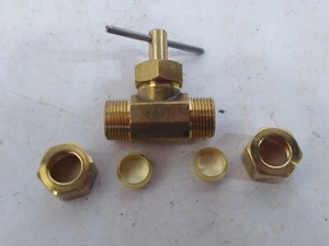 JMF 4338687 3/8 x 3/8 Comp bleifrei gelb Messing Vollanschluss Nadelventil - Bild 1 von 5