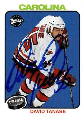David Tanabe - Signed 2001-02 Upper Deck Vintage Card #47 - Carolina Hurricanes - Image 1 of 2
