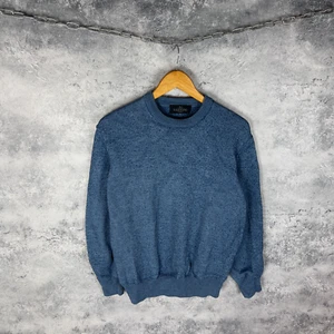 Valentino Jeans Sweater Men's Size L Blue Wool Long Sleeve ` - Picture 1 of 8