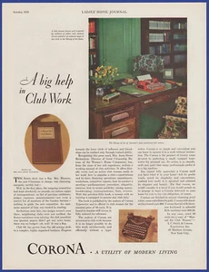 Vintage 1929 CORONA Typewriter Ephemera 20's Print Ad - Picture 1 of 1