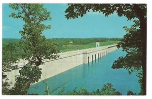 BULL SHOALS DAM In OZARKS Lake Across White River Arkansas Postcard AR  - Picture 1 of 2