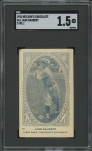 1922 NEILSON'S CHOCOLATE JAKE DAUBERT 99 FAIR V61 TYPE 1 SGC 1.5 CINCINNATI REDS