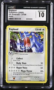 Pokemon Exploud 3/106 Holo EX Emerald - CGC 10 - Picture 1 of 3