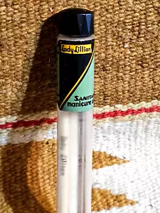 RARE ca1920's LADY LILLIAN MANICURE AIDS ADVERTISING BOTTLE w ORIG CONTENTS AIDS - Picture 1 of 10
