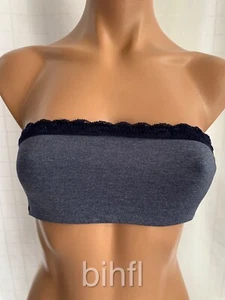 Aerie / Bra ~ Bralette / Bandeau / Crochet Lace Trim / Removable Straps / Blue - Picture 1 of 3