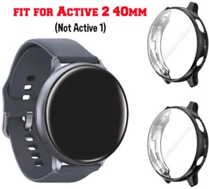 2-Pack Compatible Samsung Galaxy Watch Active 2 40mm Screen Protector Case Black - Picture 1 of 8