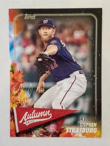 STEPHEN STRASBURG 2024 Topps Update AUTUMN TALES BLACK PARALLEL #'d 41/299 - Bild 1 von 1