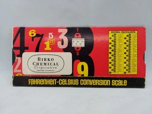 VINTAGE 1971 FAHRENHEIT CELSIUS CONVERSION SCALE RECHENSCHIEBER CHART Birko Chemical - Bild 1 von 3