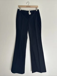 NWT Ann Taylor Trouser Leg Classic Fit Black Pants Slacks Womens Sz 2 Wool Blend - Picture 1 of 12