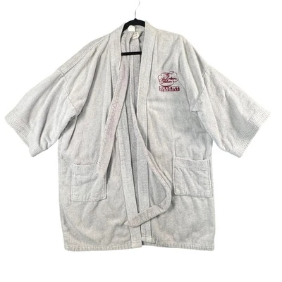 Bata de hotel vintage Martex Terry Velour Hilton New Orleans gris bordada Foto 1 de 4