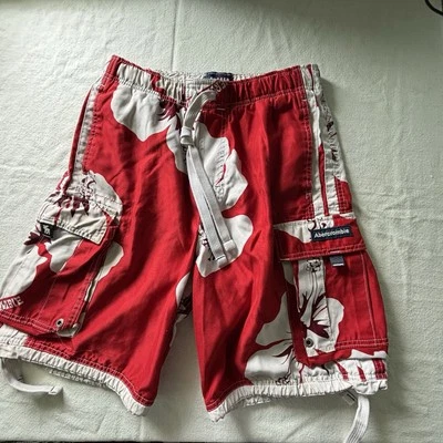 Abercrombie & Fitch Swim Trunks Men’s S Tugger Cargo Shorts Hawaiian Floral - Image 1 of 4
