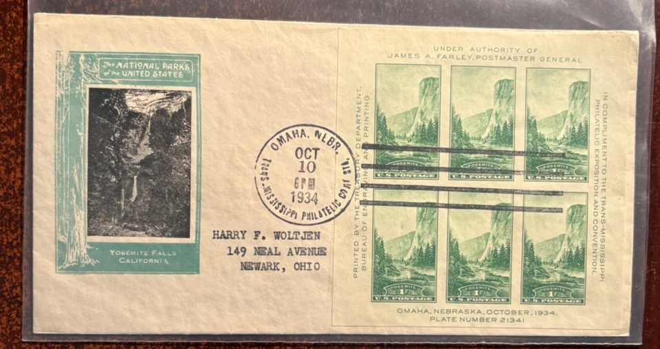 #751 Yosemite Souvenir Sheet FDC with cachet - Image 1 of 1