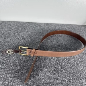 Cinturón Hickok vintage para hombre talla 34 latón cuero marrón nuevo stock muerto años 80 EE. UU. - Imagen 1 de 7