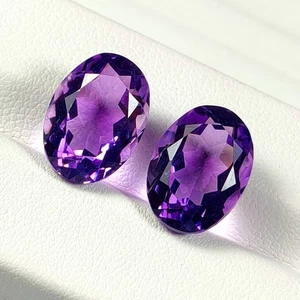 11.89 Natural Purple Amethyst Oval Cut Pair - 8832 - Picture 1 of 3