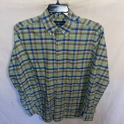 Camisa de vestir Polo Ralph Lauren Flesh Pony para hombre talla grande verde a cuadros negocios Foto 1 de 4
