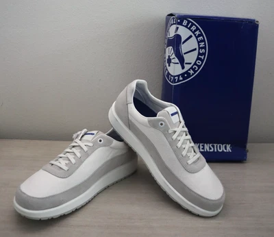 Birkenstock Hombres Talla EUR 43 US 10 Zapatos Antiguos Blancos Honnef City Cuero/Textil Foto 1 de 4