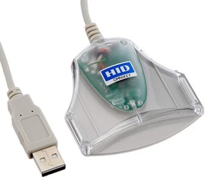 Czytnik tożsamości HID Omnikey, karta inteligentna eID, USB, ID 1021 3021, szary - Zdjęcie 1 z 4
