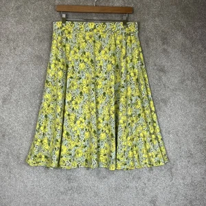ModCloth Skirt Womens Extra Large Yellow Floral Stretch Elastic Waist- 3859 - Picture 1 of 9