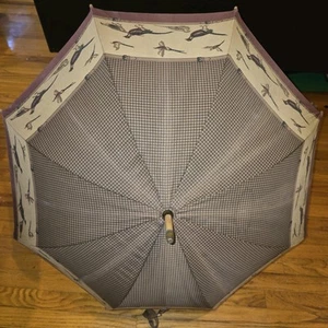 VINTAGE COLLECTIBLE RALPH LAUREN DUCK PRINT 33” DOORMAN'S HOOK UMBRELLA - Picture 1 of 8