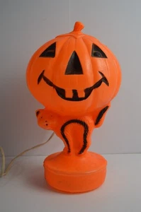 Vintage Jack-O-Lantern & Scaredy Cat Blasform Kunststoff Sammlerstück Halloween - Bild 1 von 14
