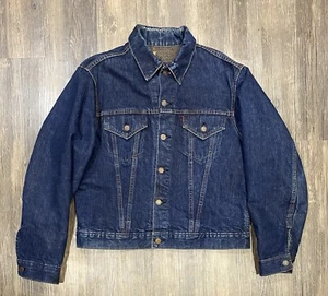Vintage 60s Levis Big E Blanket Lined Type 3 Denim Troy Mills Jacket size 44 Drk - Picture 1 of 20
