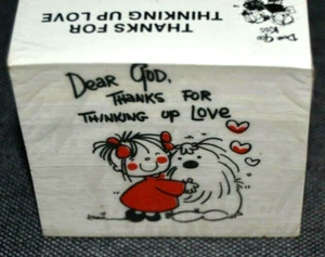 QUERIDO DIOS CUBO DE NOTAS DE PAPEL NIÑA CON PERRO PELUDO AMOR ¡NUEVO SELLADO! De colección NOS - Imagen 1 de 2
