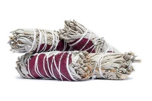 NessaStores - Salvia blanca + pétalos de rosa palo de manchas paquete de 4" (4 piezas) #JC-159 - Imagen 1 de 4