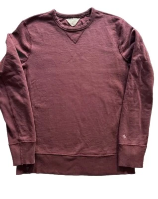 rag & bone Terry Cotton Crewneck Sweatshirt ~ Mens Size S Small / Burgundy $268 - Image 1 of 4