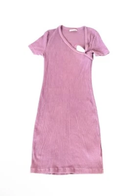 John Elliott Cotton Rib Asymmetrical Dress in Planet Purple Size Small - Image 1 of 4