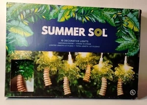 PALM TREE TROPICAL SUMMER STRING LIGHTS INDOOR OUTDOOR PARTY PATIO BAR 8.7ft - Picture 1 of 4