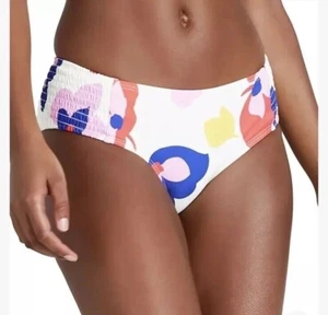 Kate SpadeNew York Summer Floral Smocked Bikini Bottoms Ivory Size Medium NWT - Picture 1 of 4