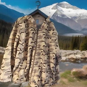 Dickies Skateboarding Tan Fleece Jacket Size 2XL Desert Camo Hoodie Loose Fit - Picture 1 of 9