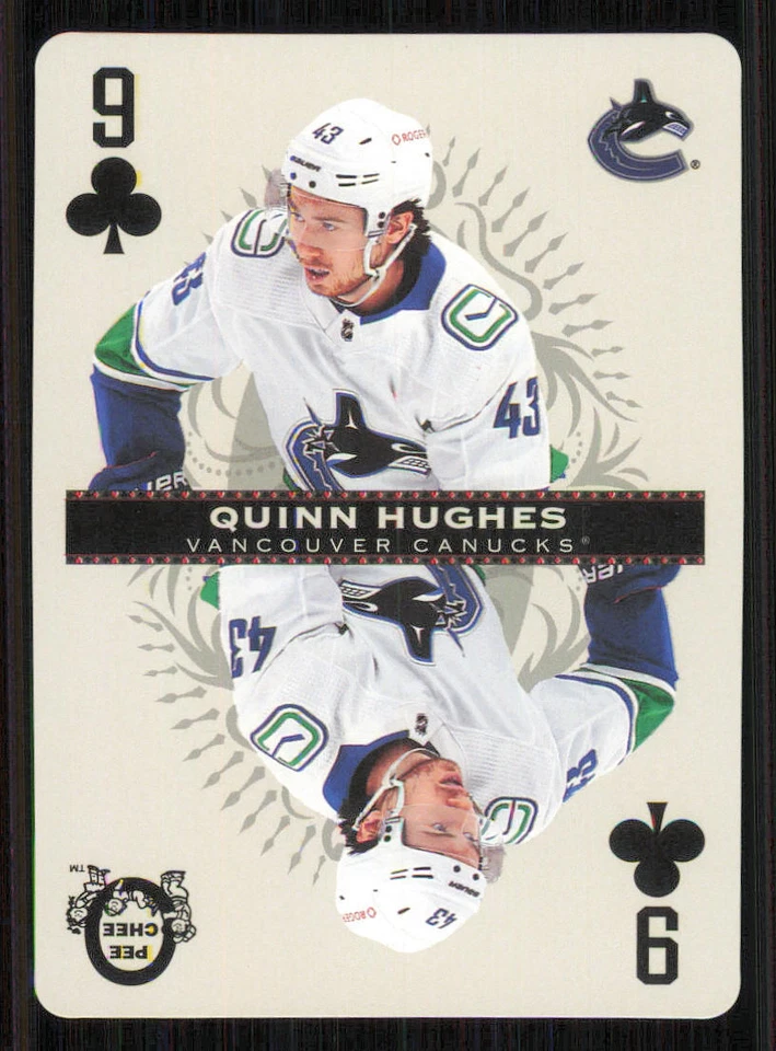 2021-22 O-Pee-Chee Playing Cards #9CLUBS Quinn Hughes - Image 1 of 2