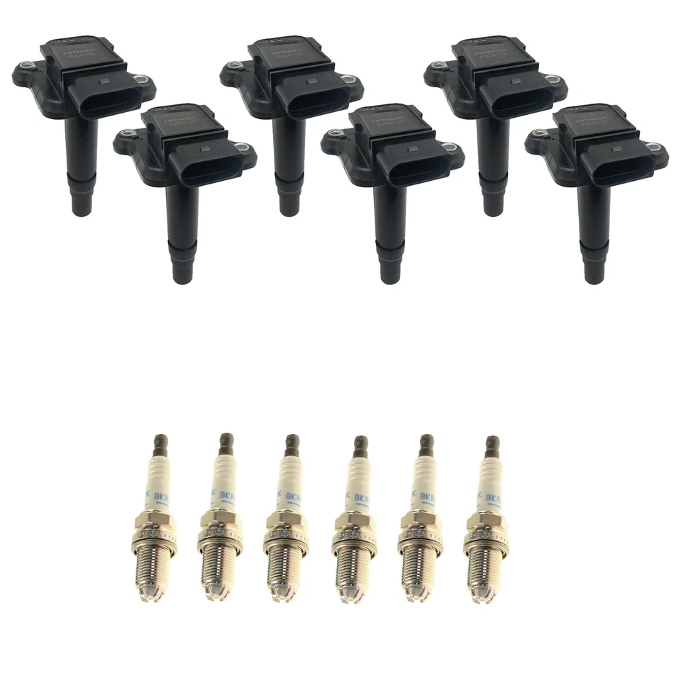 Kit de 6 bujías de encendido Hitachi 6 bobinas de encendido láser platino NGK para Audi A6 Quattro Foto 1 de 1