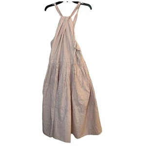 Gal Meets Glam Collection Claire Stripe Halter Dress Pink White Plus Size 18 - Picture 1 of 6