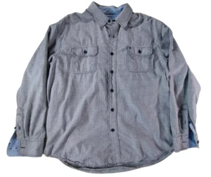 Men's Izod Saltwater Fishing Blue Plaid Long Sleeve Button Down Shirt X Large - Picture 1 of 15
